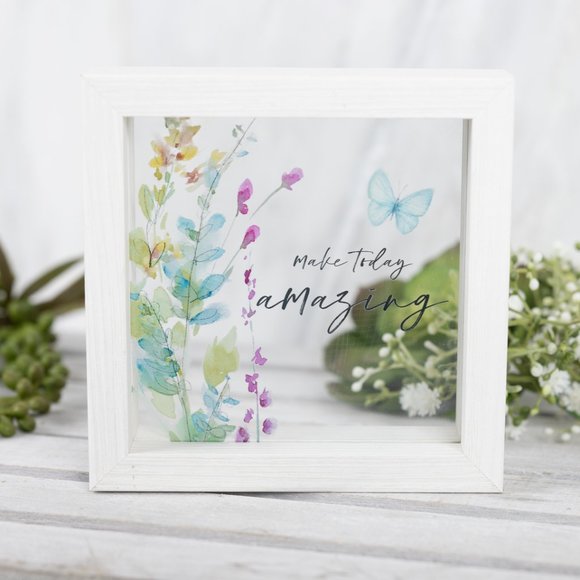 Painted Glass, Framed Artwork, Amazing, watercolor floral art by Amylee Weeks - Picture 1 of 3